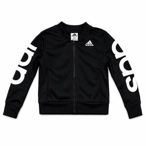 Adidas Kids Black Full Zip Track Jacket Logo Sleeves Youth Size 6